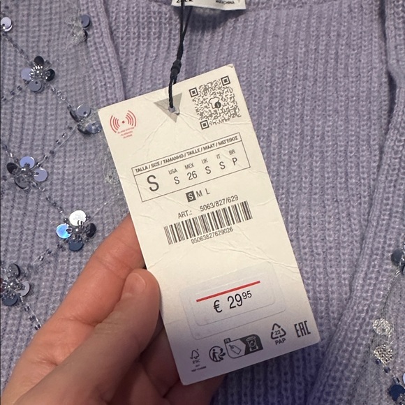 NWT Zara knit purple sequin vest - Picture 2 of 3